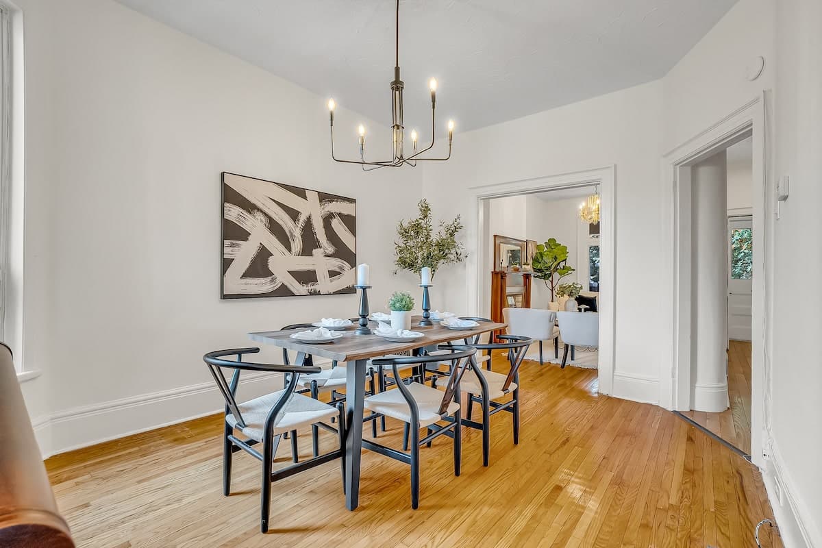 The formal dining area